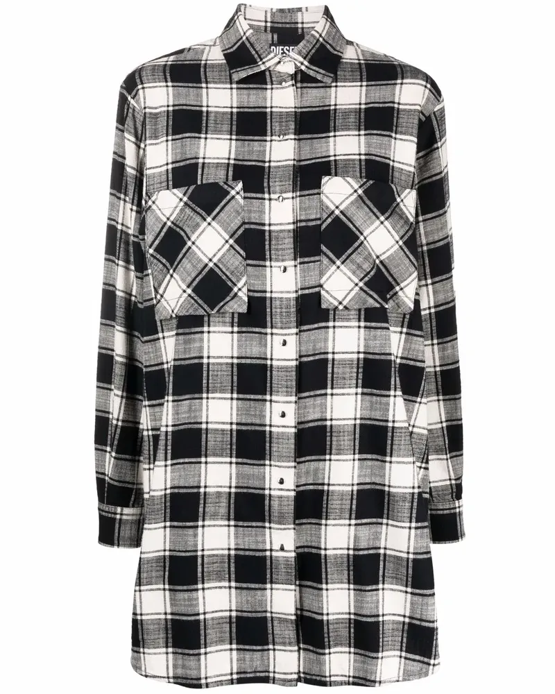 Diesel Klassisches Hemdkleid - Schwarz Schwarz