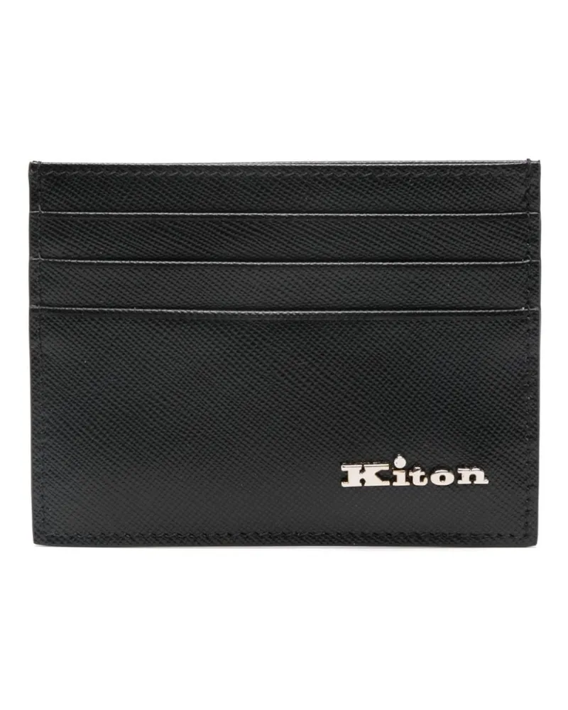 Kiton Kartenetui mit Logo - Schwarz Schwarz