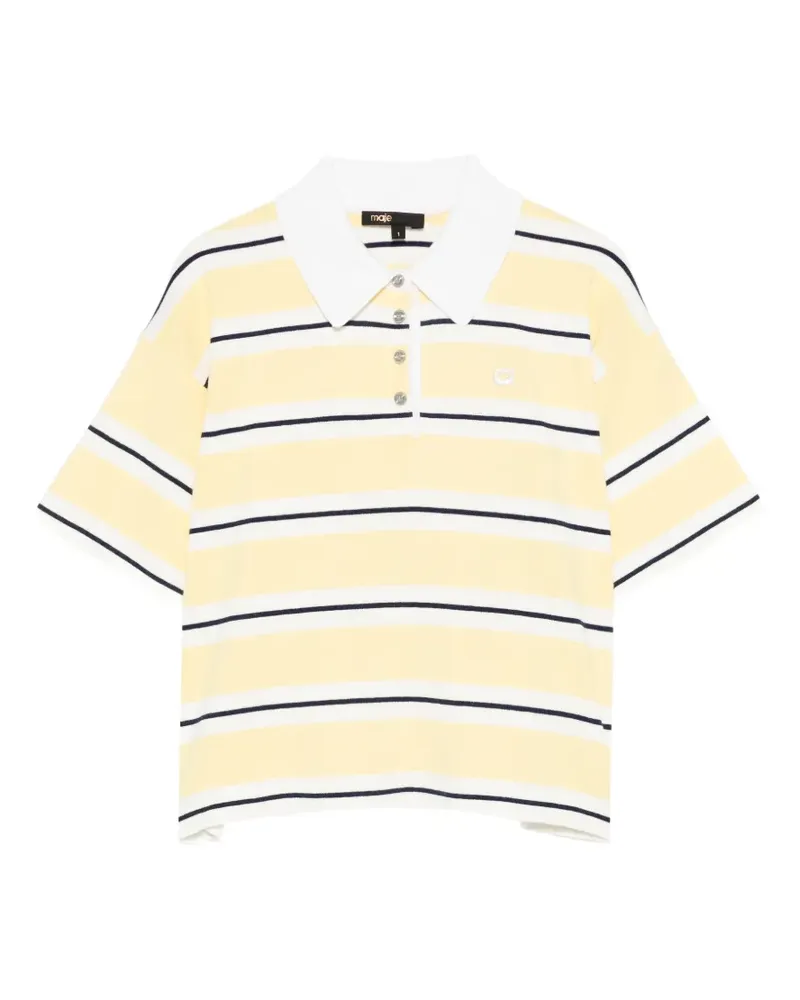 Maje Gestreiftes Poloshirt - Gelb Gelb