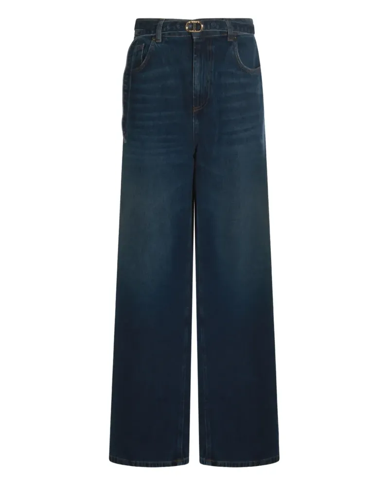 Twin-Set Jeans mit weitem Bein - Blau Blau