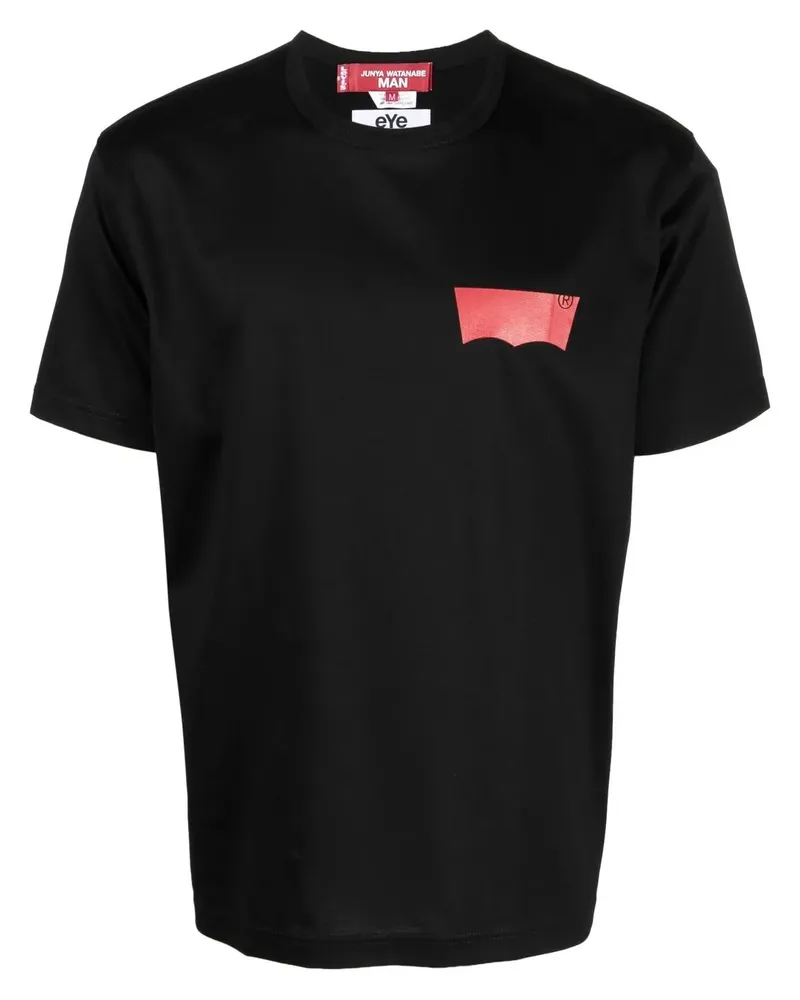 Junya Watanabe T-Shirt mit Logo-Print - Schwarz Schwarz
