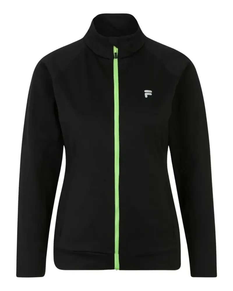 Fila Sweatshirtjacke mit Logo-Patch - Schwarz Schwarz