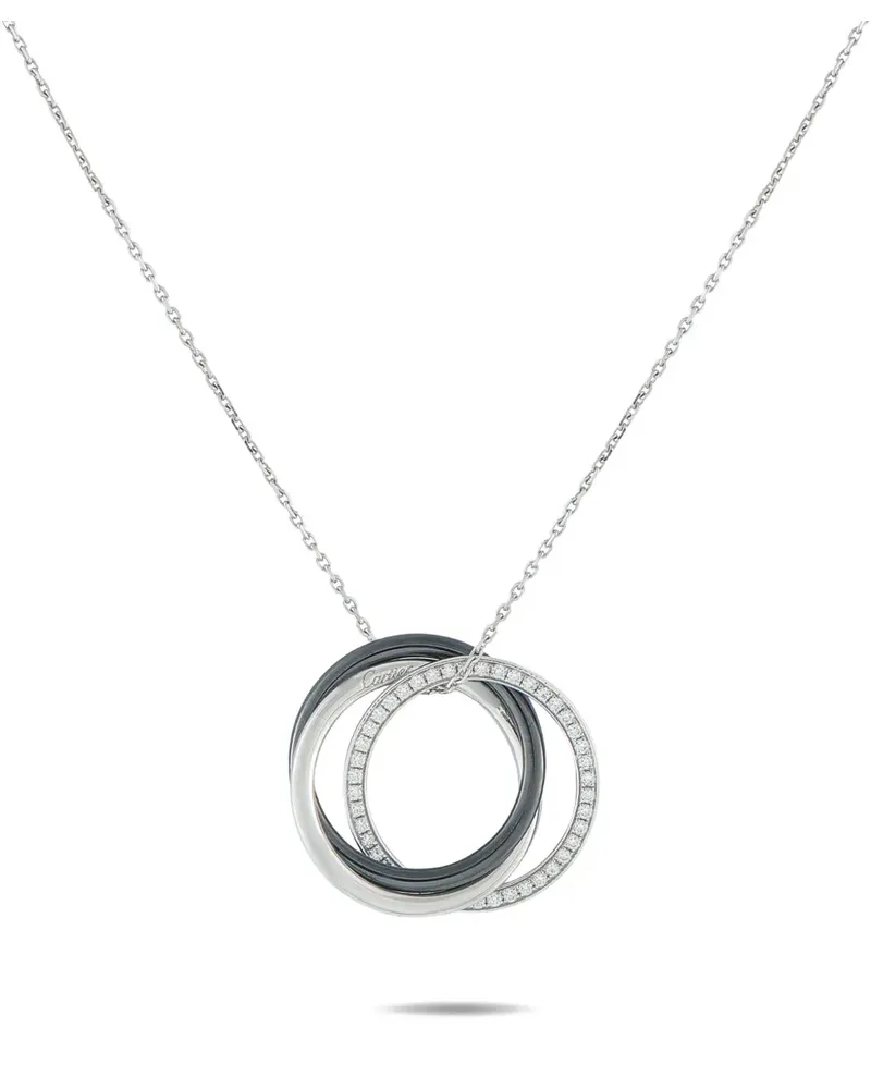 Cartier 18K white gold Trinity diamond and ceramic necklace - Silber Silber