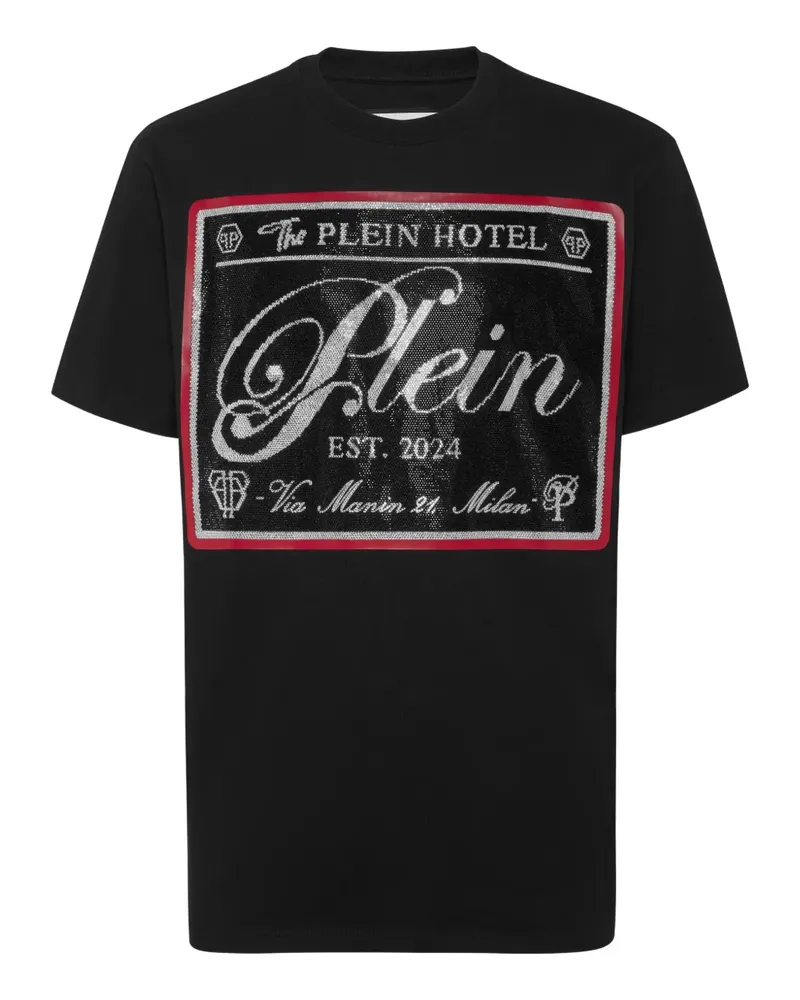 Philipp Plein T-Shirt mit Logo-Verzierung - Schwarz Schwarz