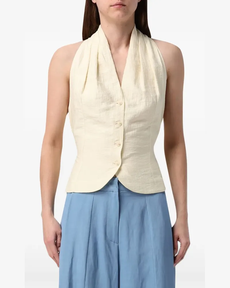 TELA V-neck single-breasted waistcoat - Nude Nude