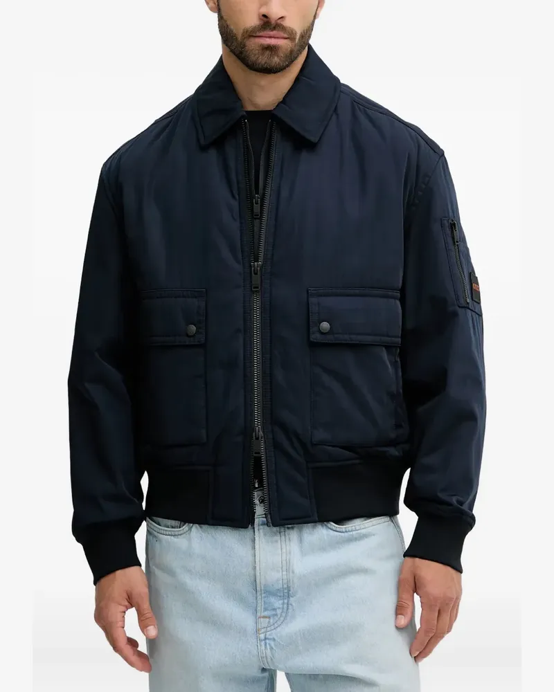 HUGO BOSS Bomberjacke mit aufgesetzten Taschen - Blau Blau