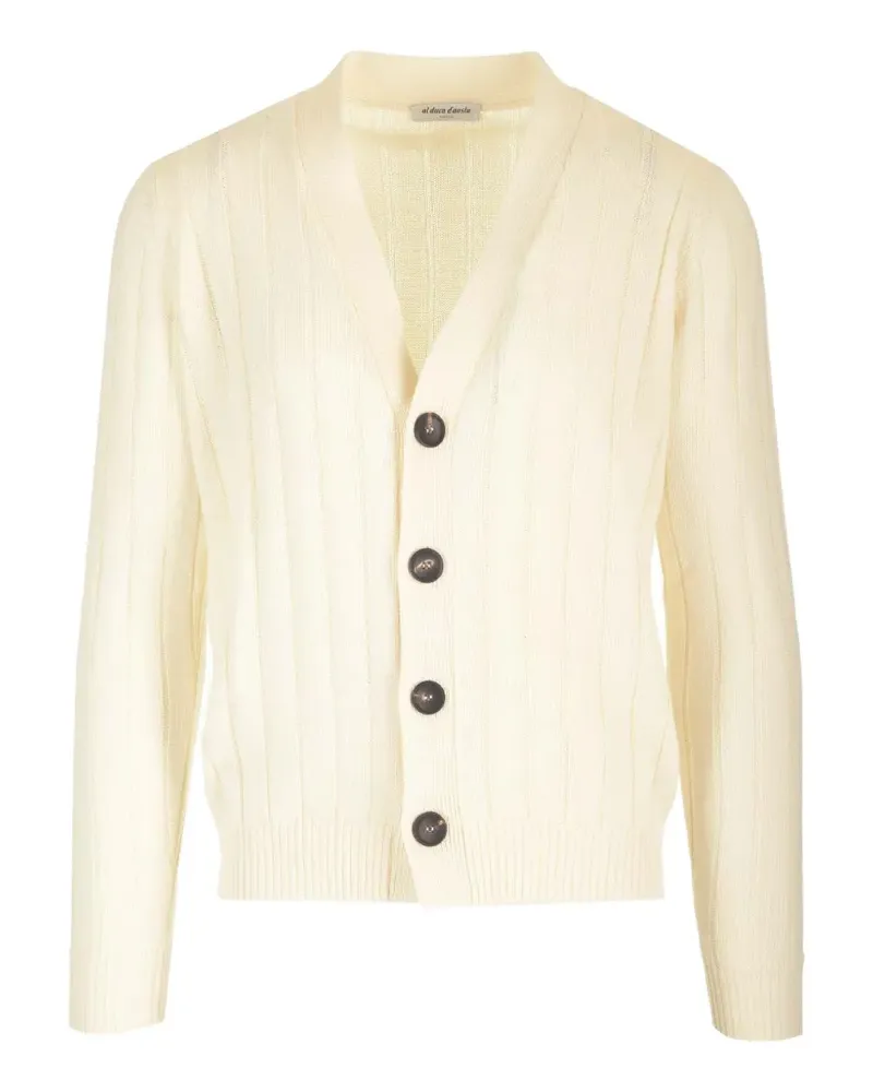 Al Duca D’Aosta 1902 ribbed-knit V-neck cardigan - Nude Nude