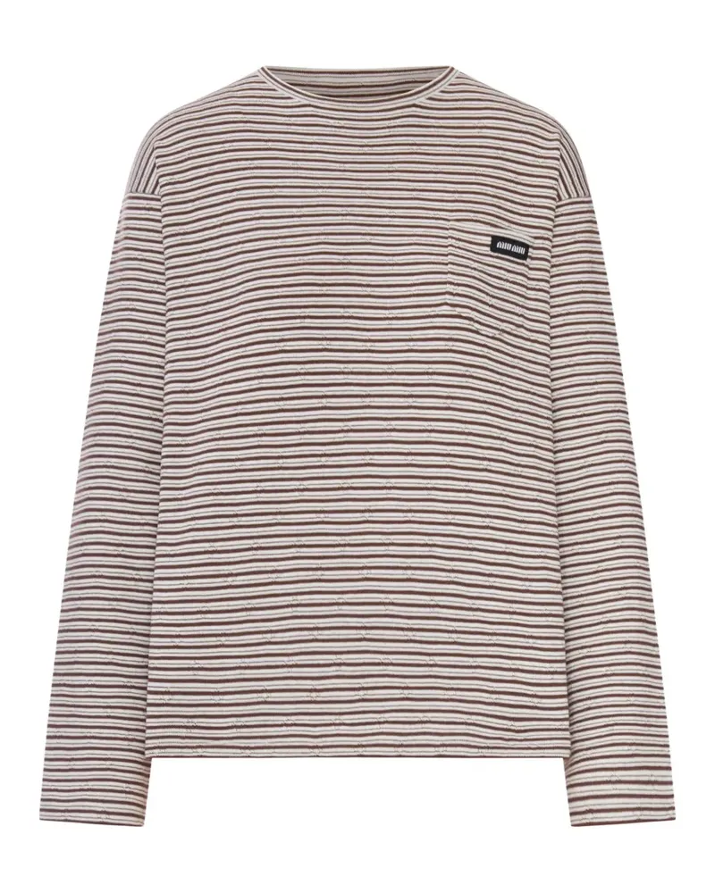 Miu Miu striped cotton sweater - Weiß Weiß