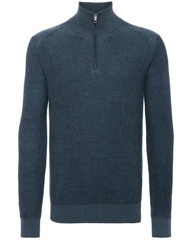 Brioni Pullover mit Reißverschluss - Blau Blau