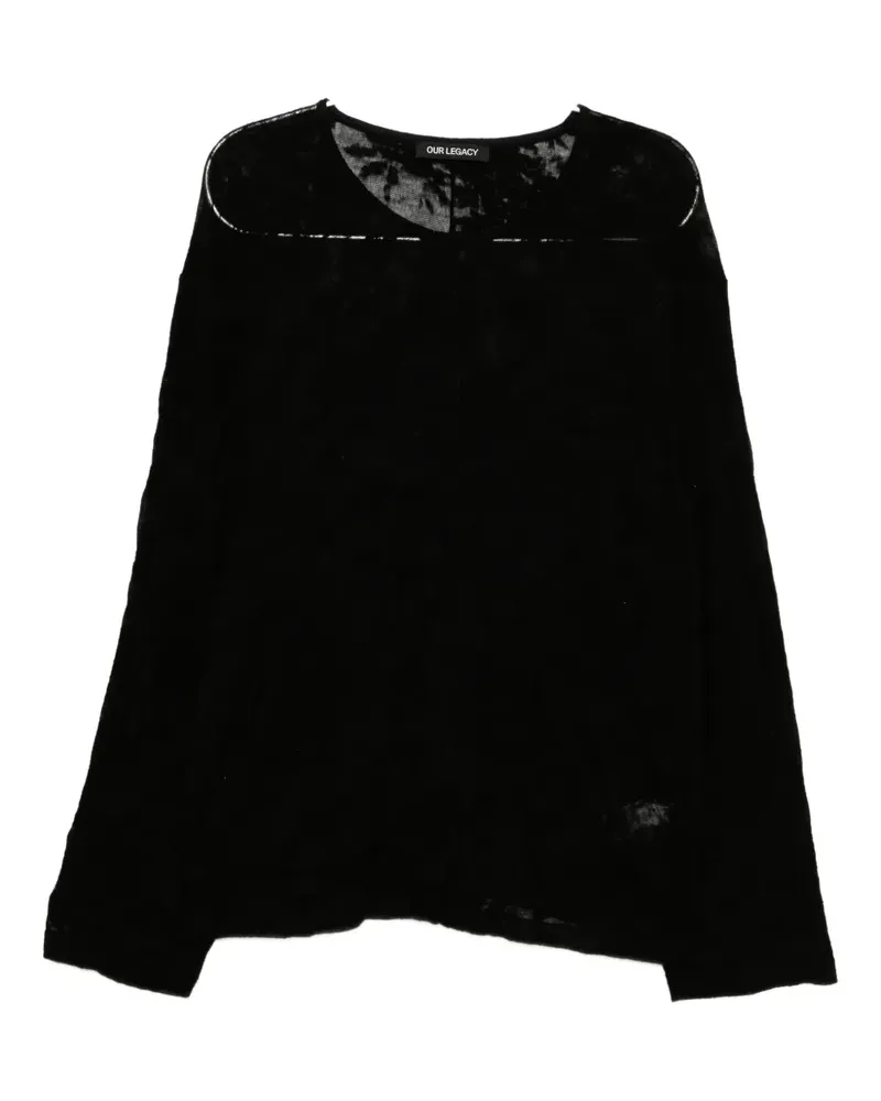 Our Legacy U-neck top - Schwarz Schwarz