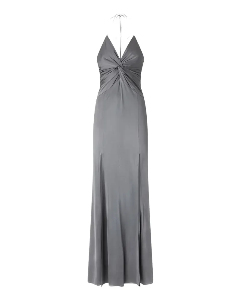 Pinko long slip dress with front knot - Grau Grau