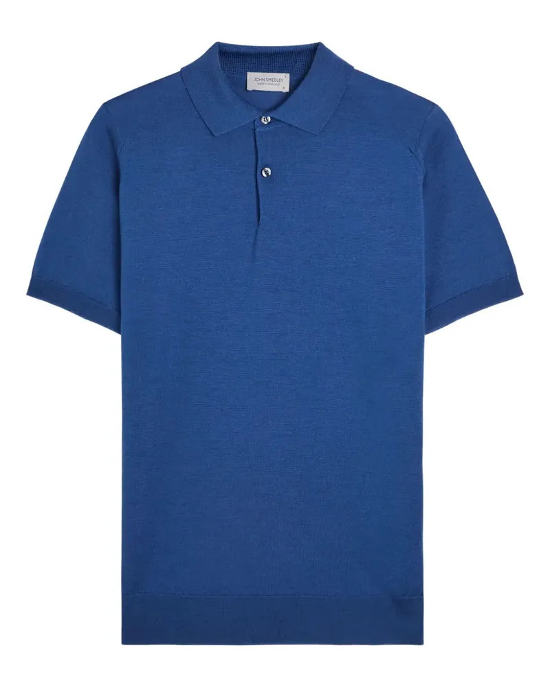 John Smedley Kurzärmeliges Poloshirt - Blau Blau