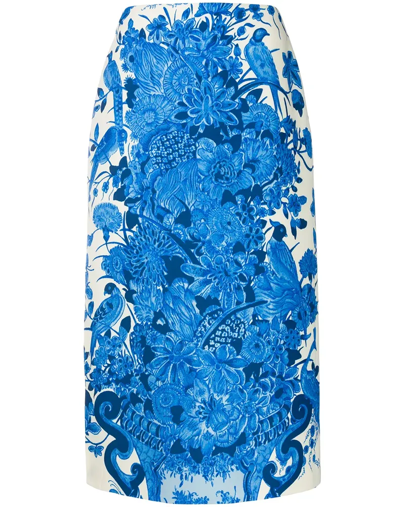 Valentino Garavani Rock mit Blumen-Print - Blau Blau