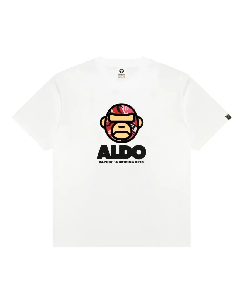 BAPE Aldo T-Shirt mit Logo-Print - Weiß Weiß