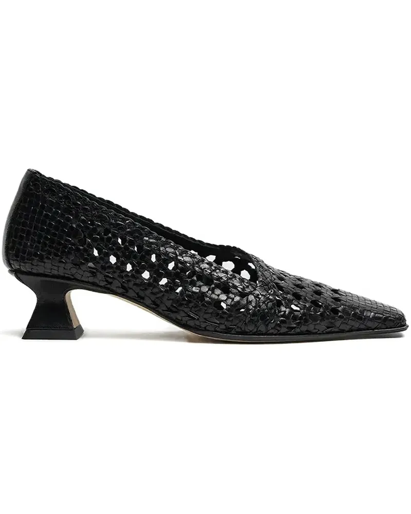 Miista Gewebte Gisla Pumps mit eckiger Kappe 35mm - Schwarz Schwarz