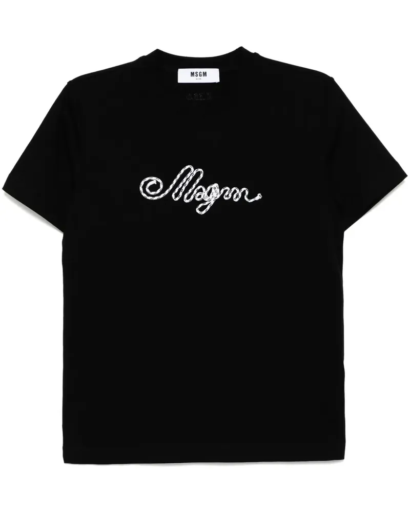 MSGM T-Shirt mit Logo - Schwarz Schwarz