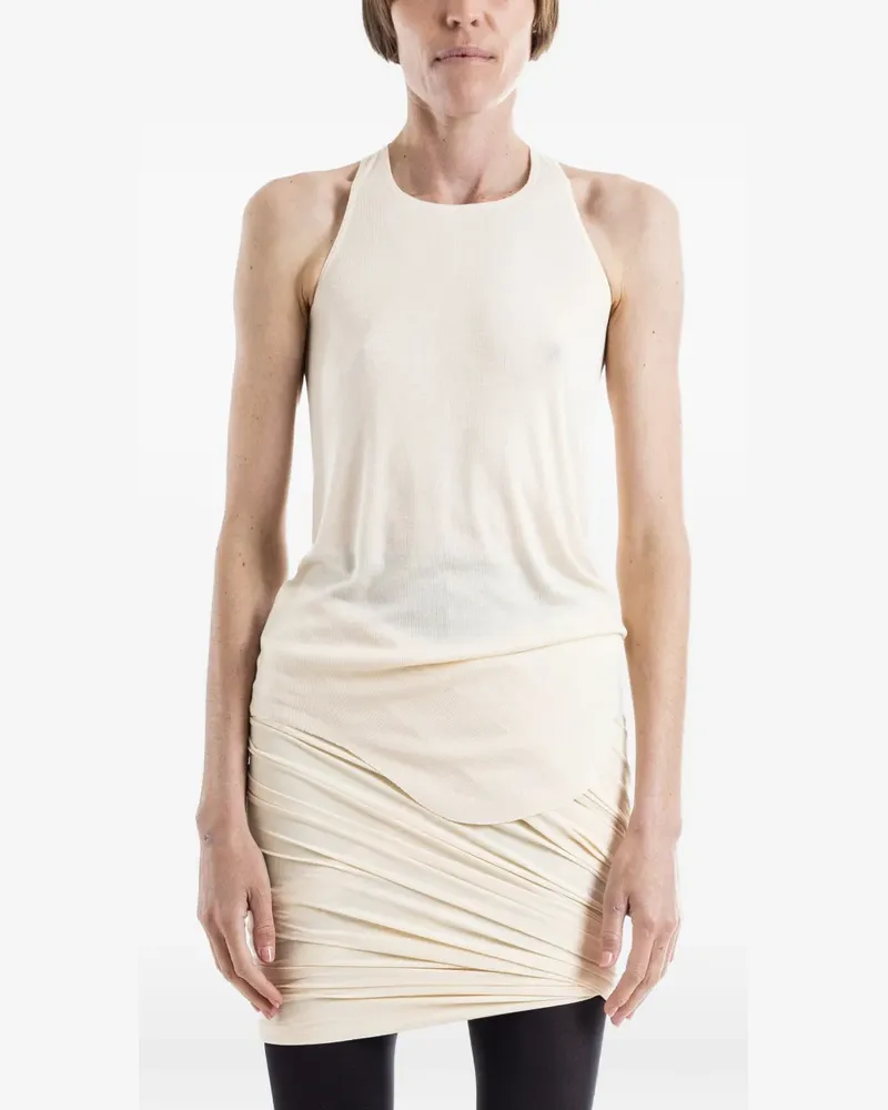 Rick Owens asymmetric-hem round-neck tank top - Nude Nude