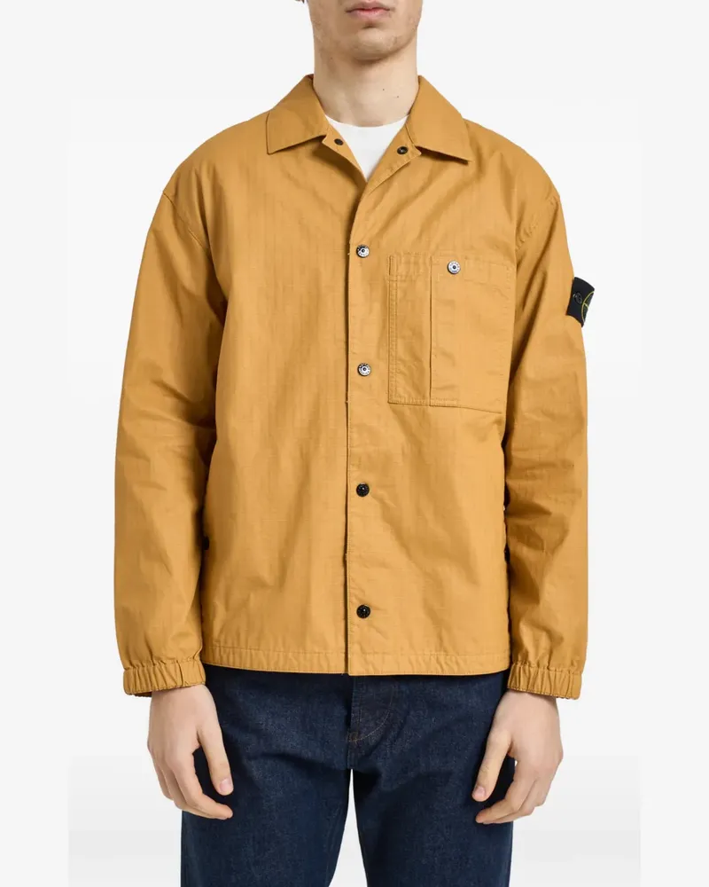 Stone Island Hemdjacke mit Logo-Patch - Gelb Gelb