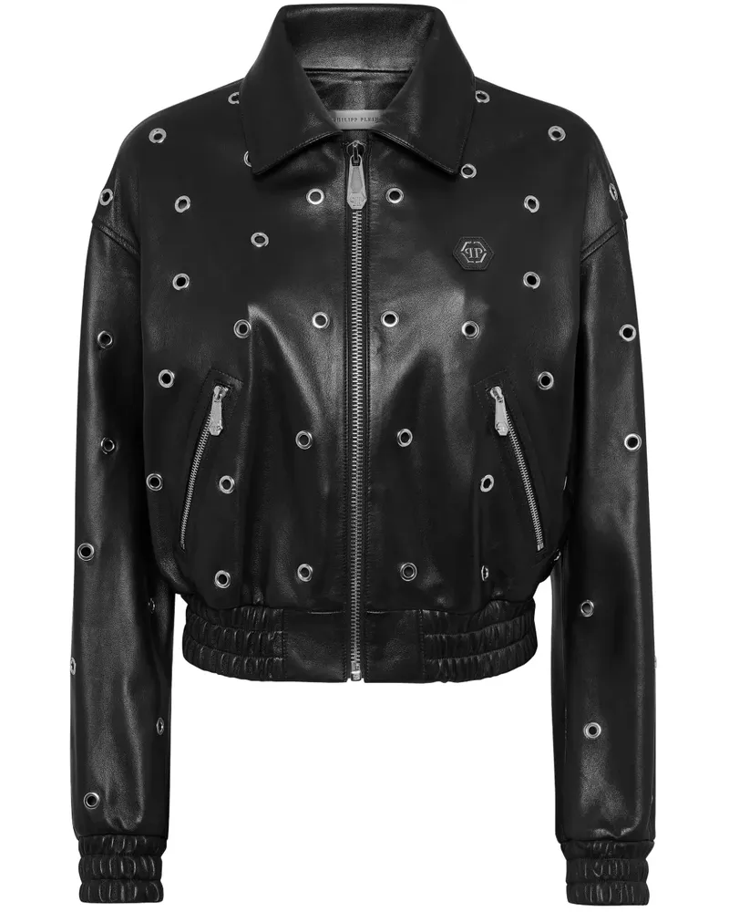 Philipp Plein Bomberjacke mit Ösen - Schwarz Schwarz
