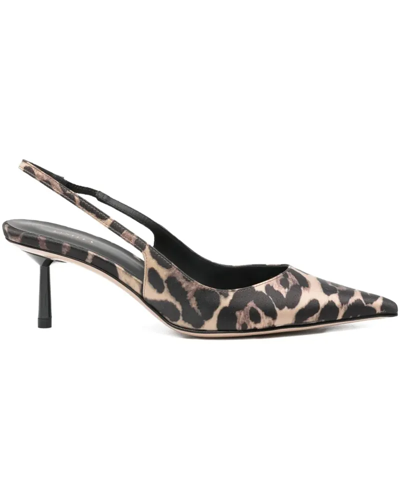 Le Silla Slingback-Pumps mit Leopardenmuster - Nude Nude