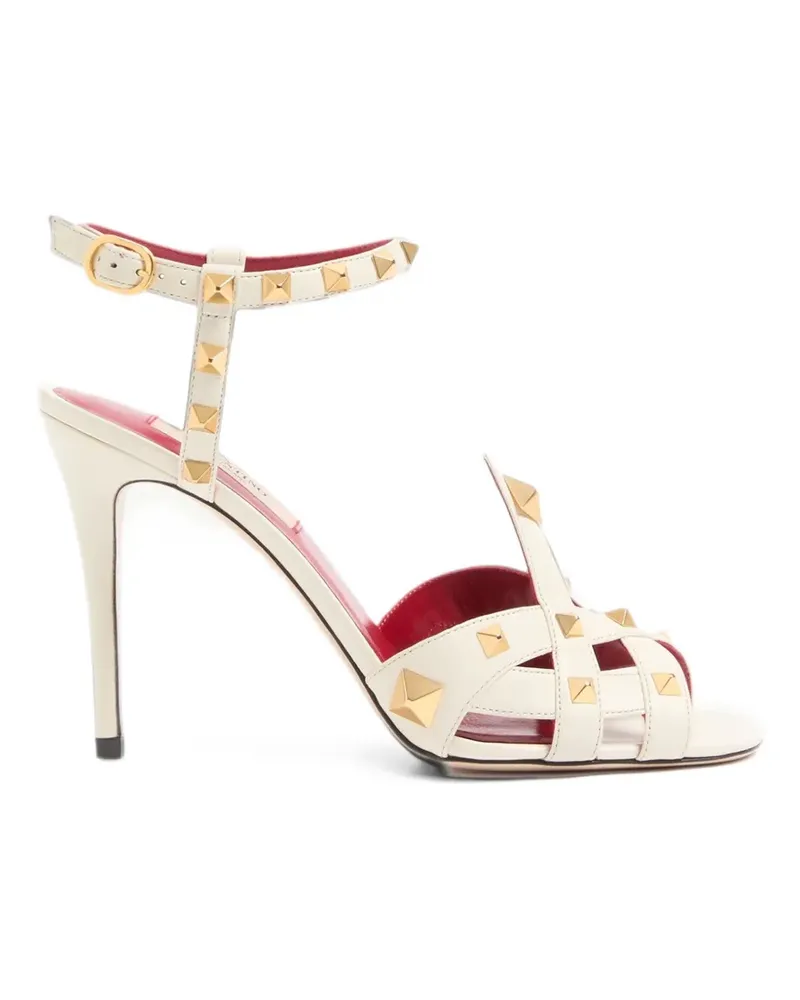 Valentino Garavani Studdy Sandalen aus Ziegenleder 100mm - Weiß Weiß