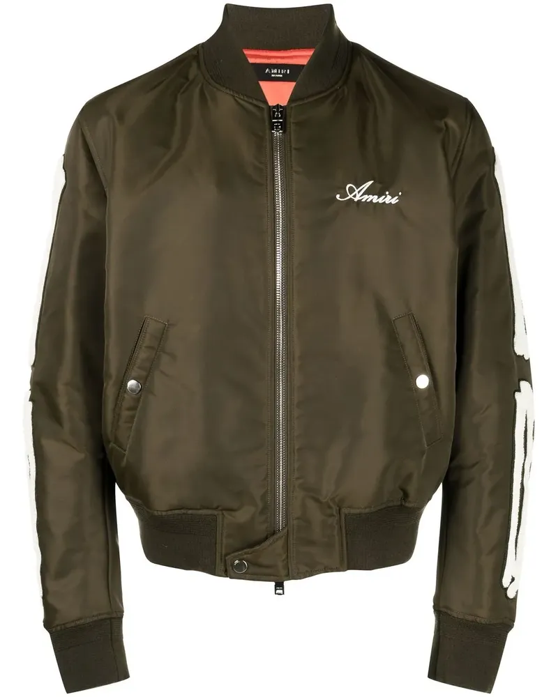 Amiri Bomberjacke mit Knochen-Patches - Grün Grün