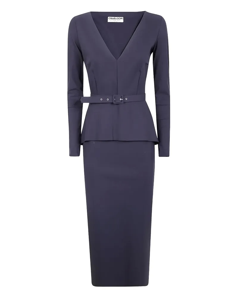 Chiara Boni belted peplum dress - Schwarz Schwarz