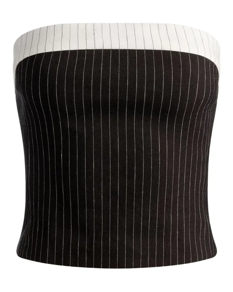 Alice + Olivia Kelly pinstripe-pattern strapless top - Schwarz Schwarz