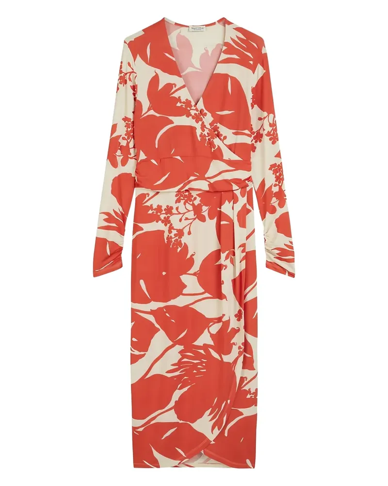 Marc O'Polo Wickelkleid mit Blumen-Print - Orange Orange