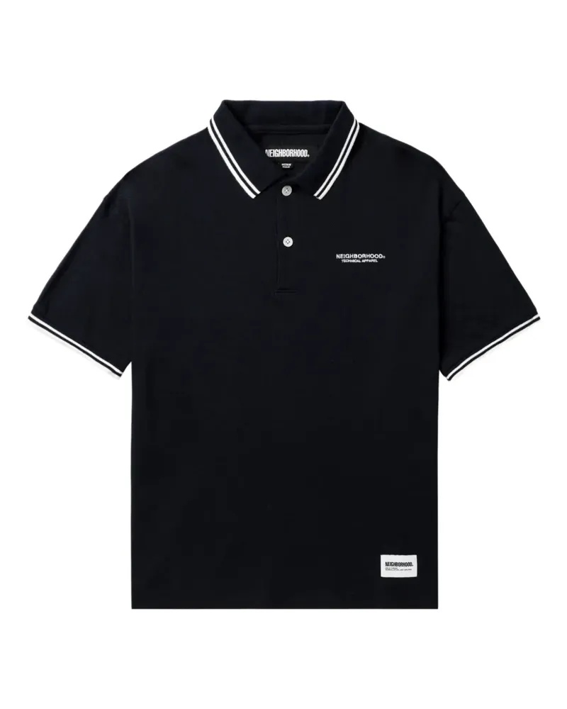 Neighborhood Poloshirt mit Kontrastdetail - Schwarz Schwarz