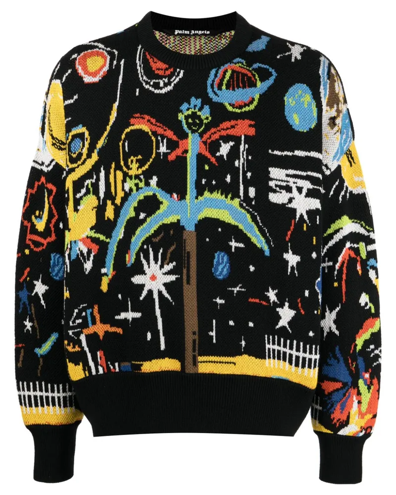 Palm Angels Starry Night Jacquard-Pullover - Schwarz Schwarz