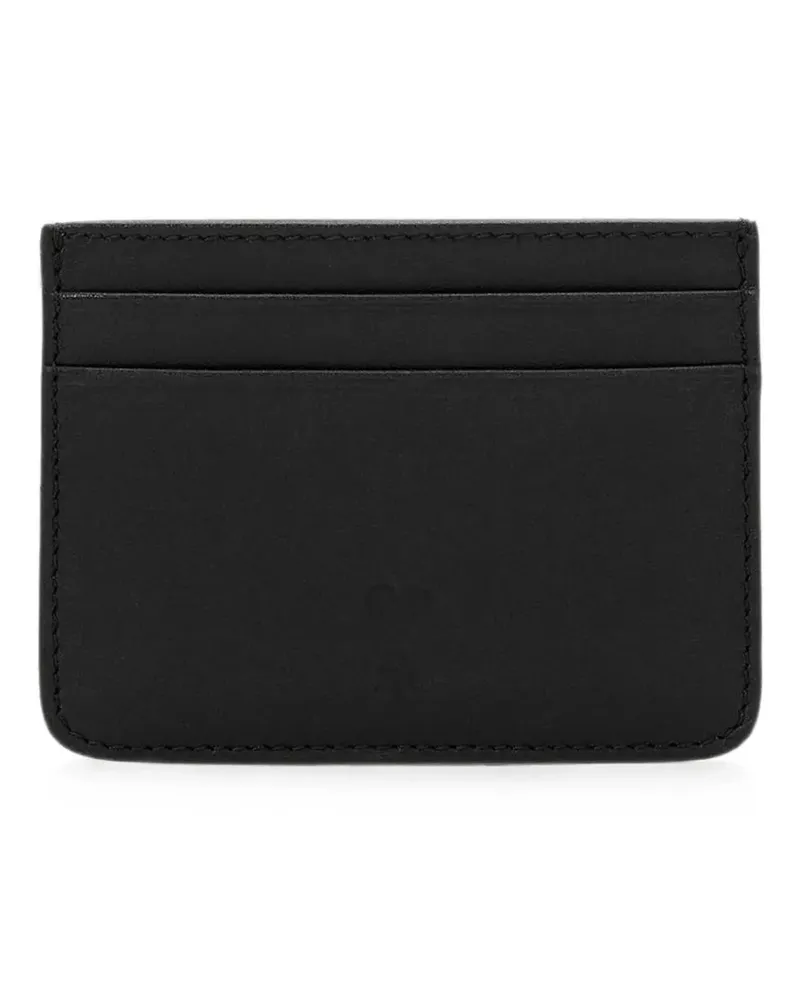 AMI Paris black cowhide leather card holder with Ami de Coeur - Schwarz Schwarz