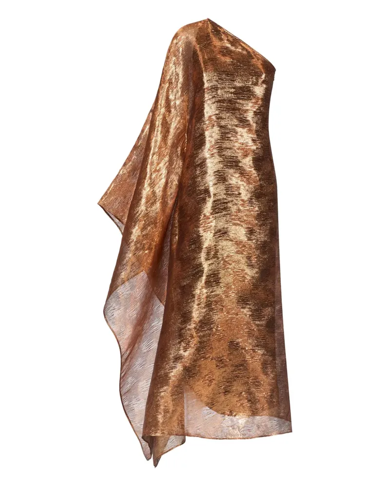 Taller Marmo Asymmetrisches Metallic-Kleid - Braun Braun