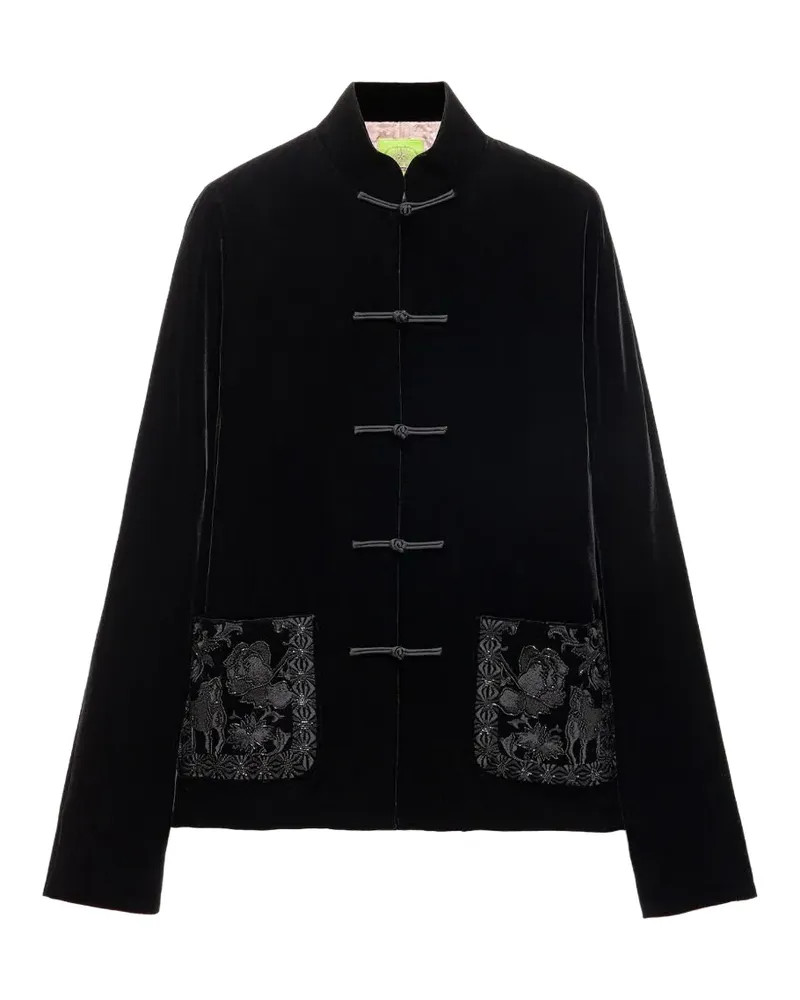 Shanghai Tang Jacke mit Tang-Stickerei - Schwarz Schwarz