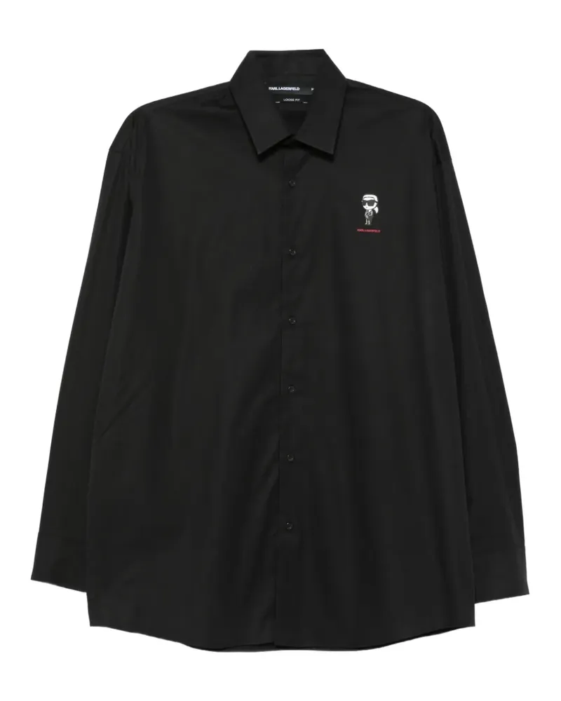 Karl Lagerfeld T-Shirt mit Ikonik-Patch - Schwarz Schwarz