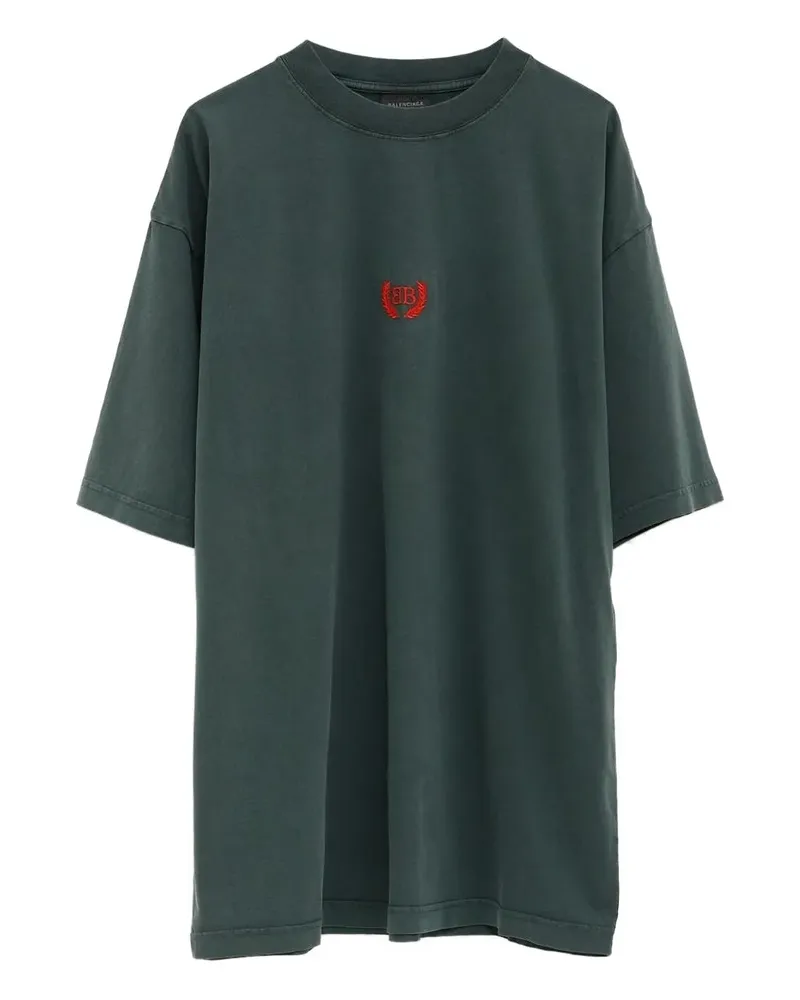 Balenciaga T-Shirt mit rundem Ausschnitt - Grün Grün