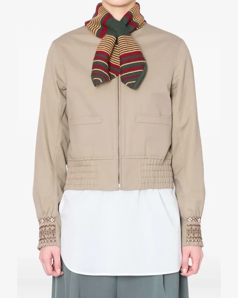 kolor Cropped-Jacke mit Perlenbündchen - Nude Nude