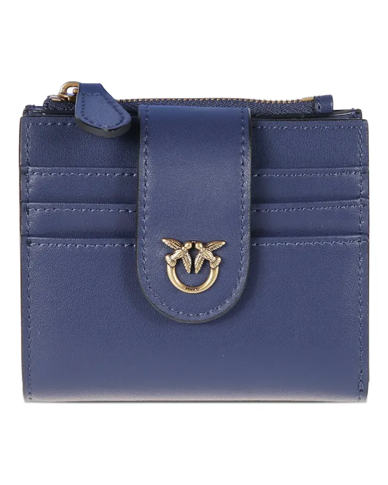 Pinko Love Birds leather wallet - Blau Blau