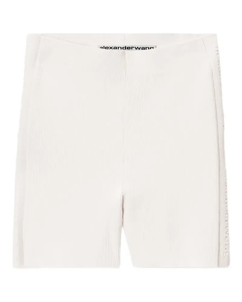 Alexander Wang logo-stripe ribbed shorts - Weiß Weiß