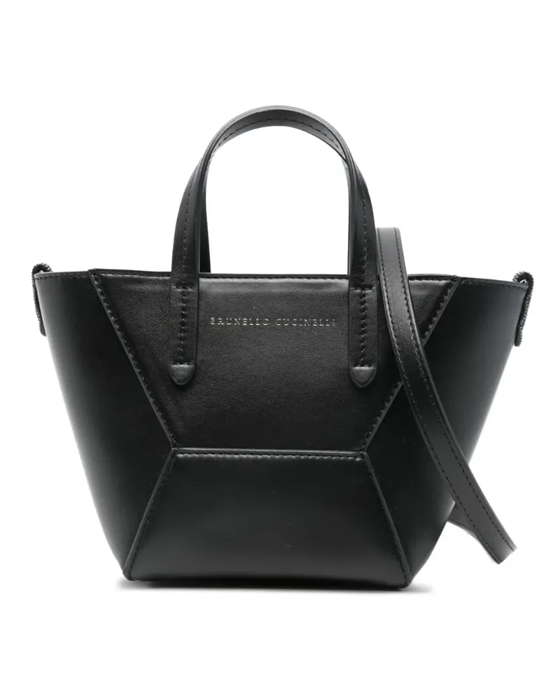 Brunello Cucinelli Schultertasche aus Leder - Weiß Weiß