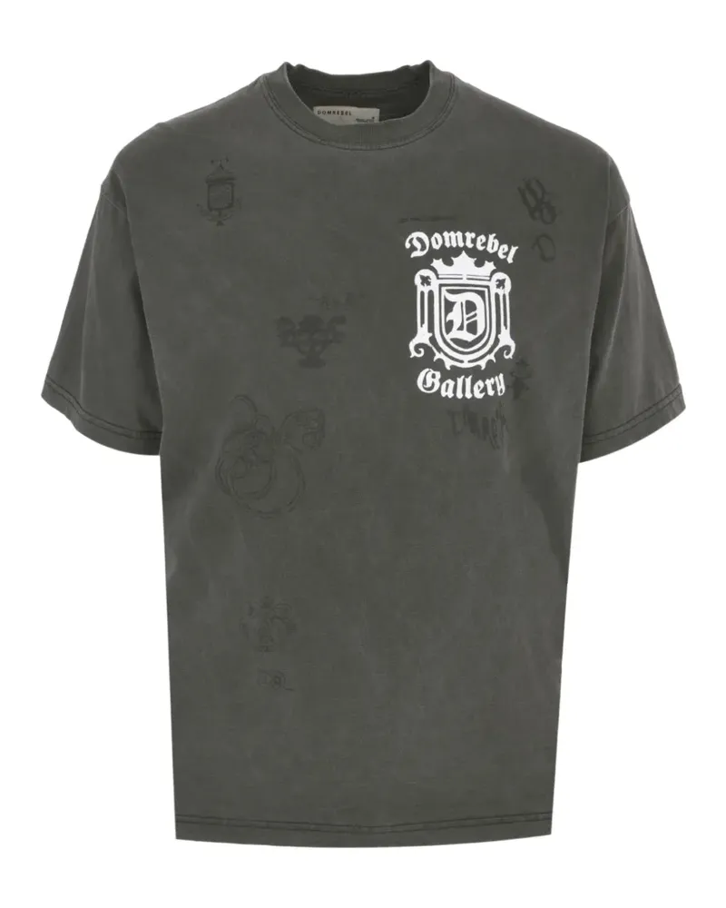 DOMREBEL T-Shirt mit Lion Crest-Print - Grau Grau