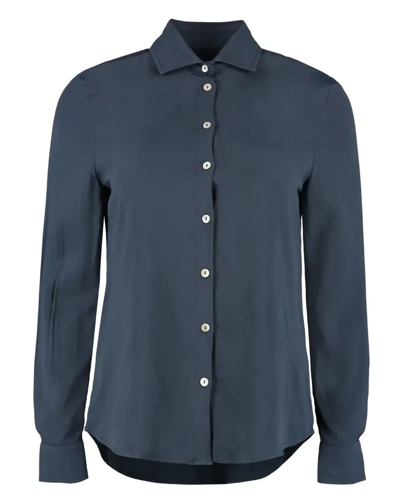 BARBA long-sleeve silk shirt - Blau Blau