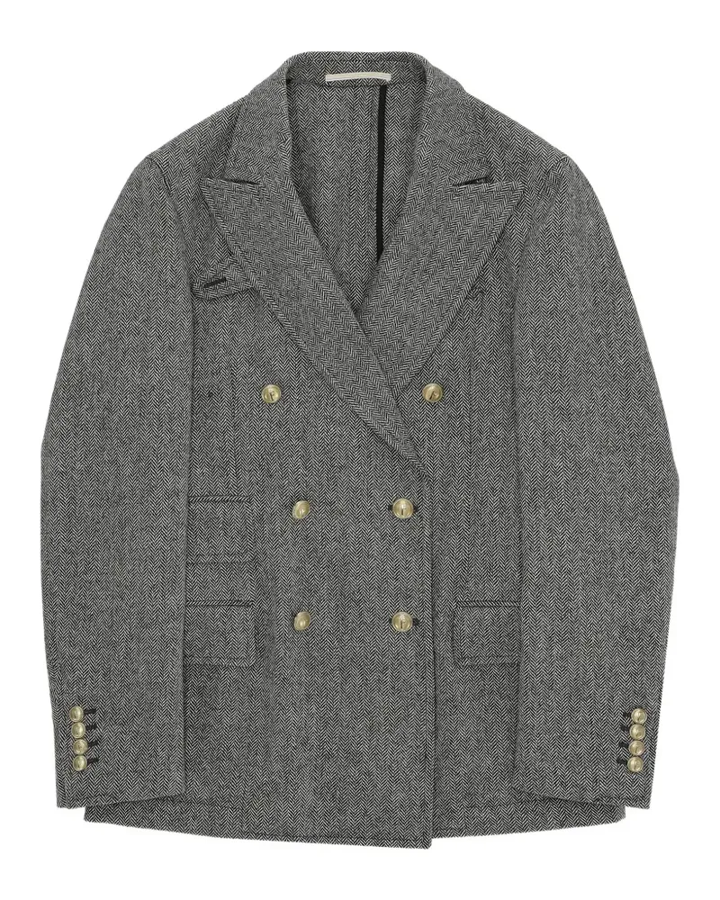 Fortela Travel herringbone double-breasted blazer - Grau Grau