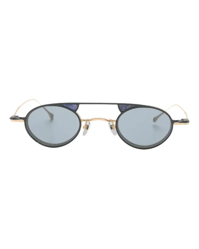 RIGARDS Ziggy Chen Brille mit rundem Gestell und Clip-on-Aufsatz - Gold Gold