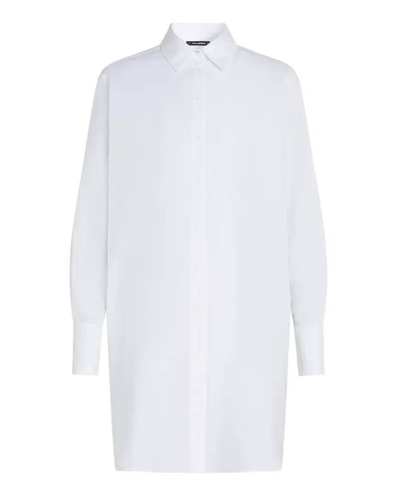 Karl Lagerfeld pearl-embellished poplin tunic - Weiß Weiß