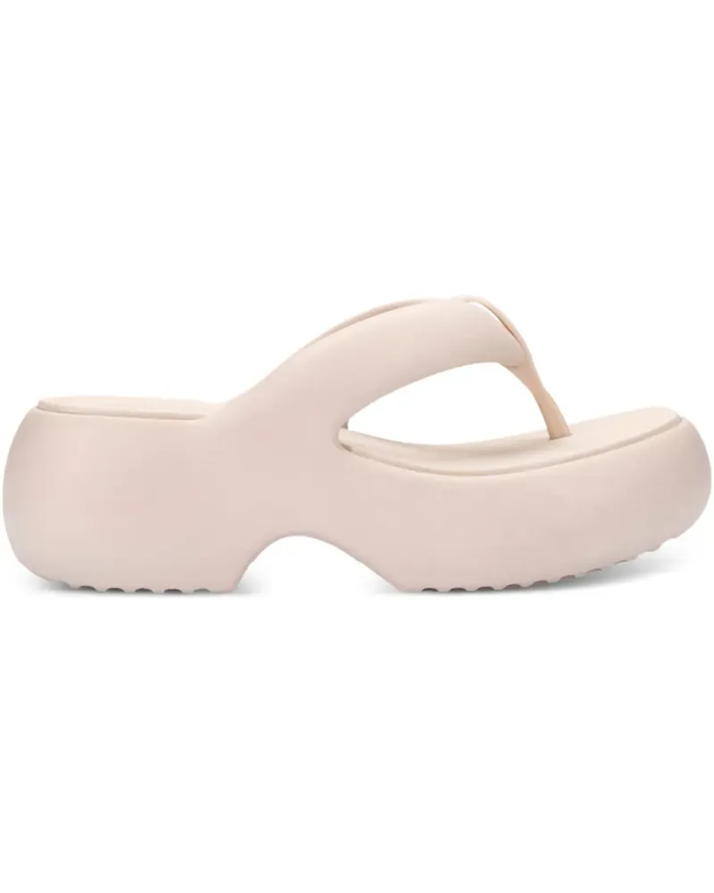 Melissa Free Fuzzy Flip-Flops mit Plateau - Nude Nude