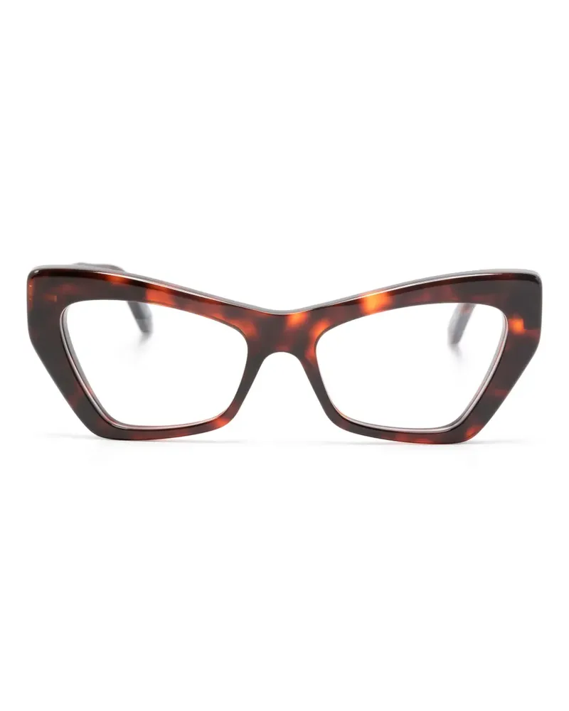 Balenciaga Eckige Brille in Schildpattoptik - Rot Rot