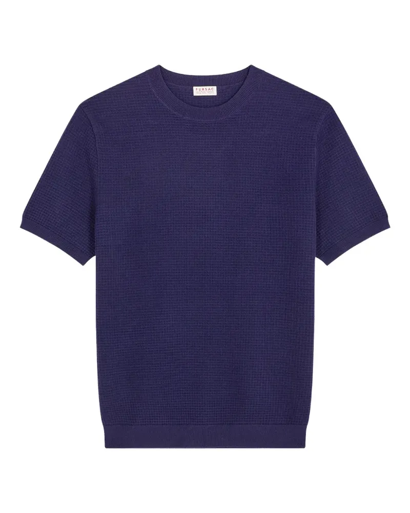 FURSAC T-Shirt mit Waffelstruktur - Blau Blau