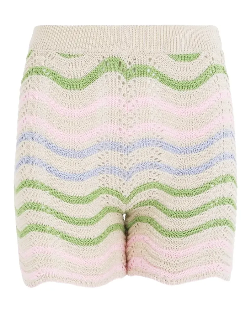 AGUA BENDITA Caloryn wave-knit pointelle-knit shorts - Mehrfarbig Mehrfarbig