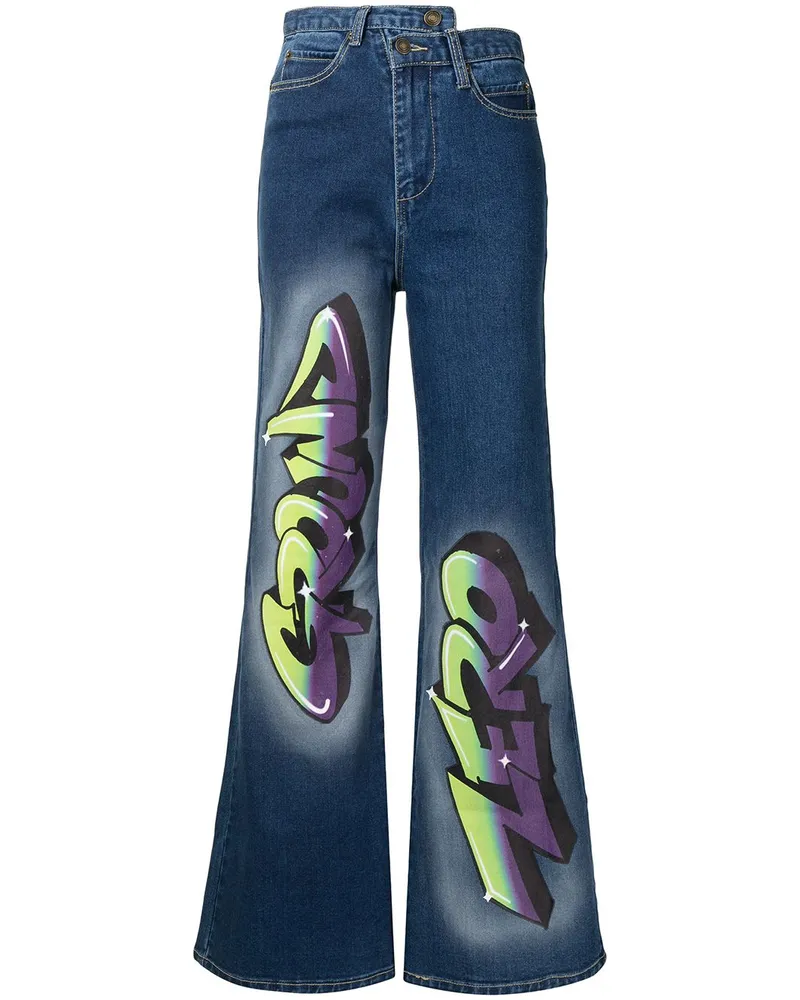 Ground Zero Schlagjeans mit Graffiti-Logo - Blau Blau